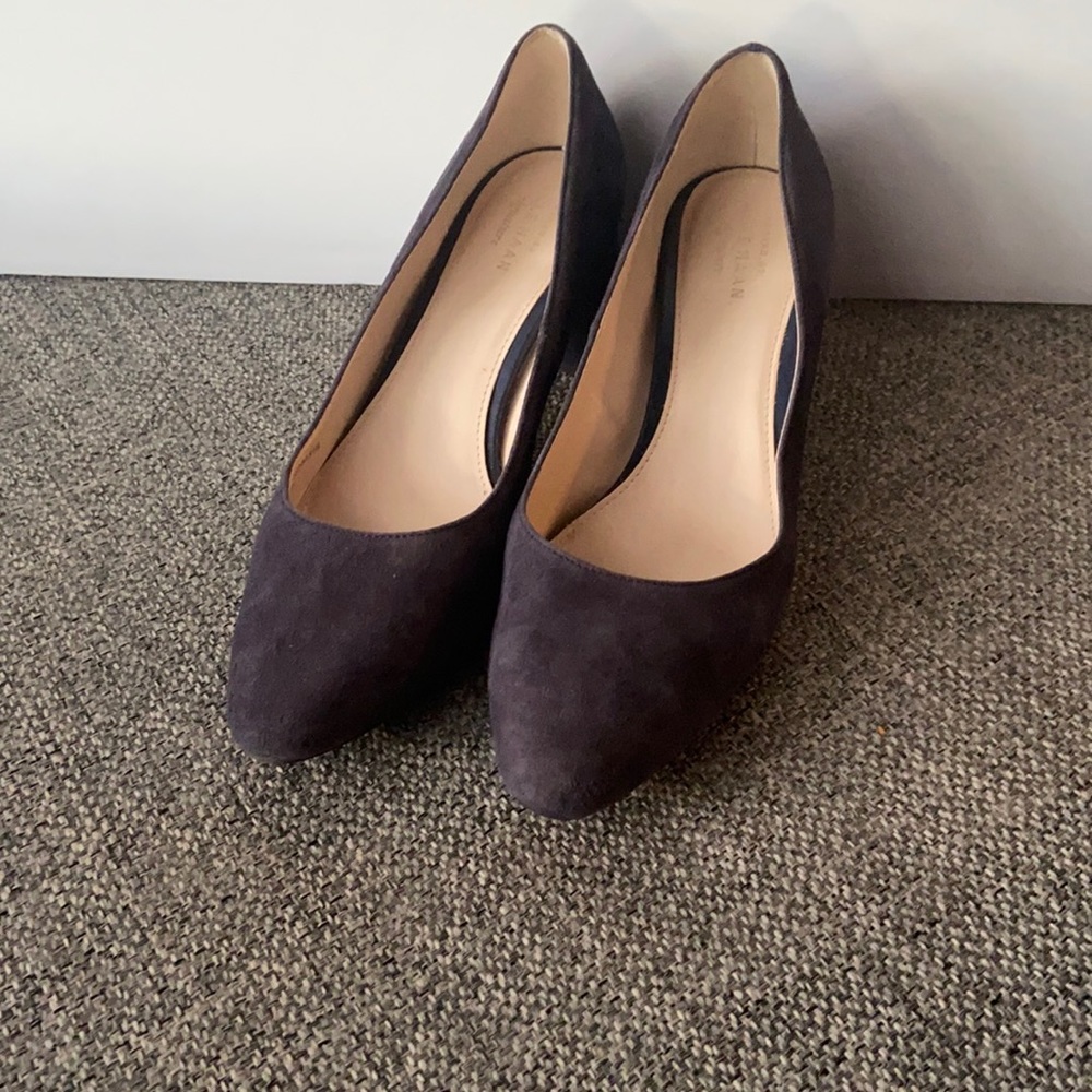 Navy Cole haan block heels
